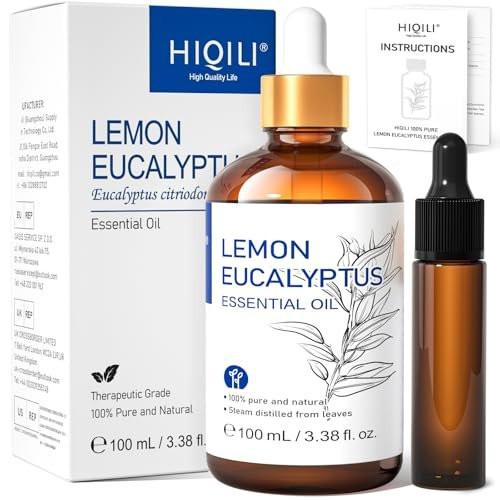 HIQILI Zitronen-Eukalyptusöl, für Spray, Diffuser, Innen, Außen, Garten, Hof, 100% rein natürlich - 100 ml