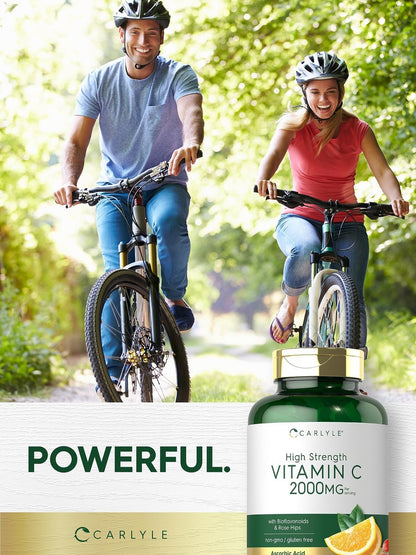 Carlyle Vitamin C 2000mg mit Hagebutte – 150 Tabletten, Vegetarisch, Non-GMO, Glutenfrei