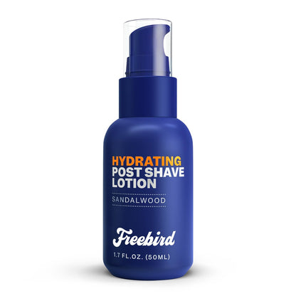 Freebird Post Shave Lotion für Männer - 50ml kühlender Aftershave-Gel mit natürlichem Sandelholzduft, beruhigt, spendet Feuchtigkeit und schützt vor Rasurbrand und Trockenheit, ideal für empfindliche Haut, Reisegröße