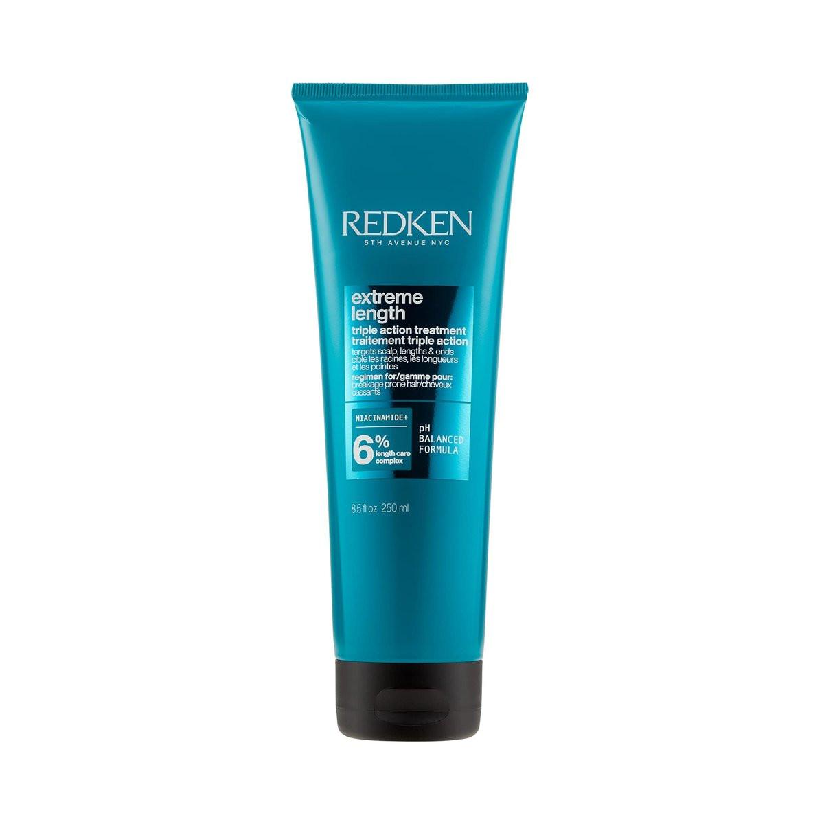 Redken Extreme Length Triple Action Treatment Mask – Ausspülmaske mit Biotin & Niacinamid für längeres, stärkeres Haar