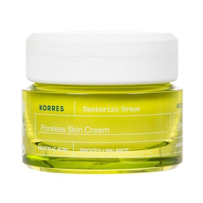 KORRES Santorini Trauben Porenverkleinernde Gesichtscreme, Gel-Feuchtigkeitscreme mit Hyaluronsäure und Salicylsäure, Porenminimierer, Feuchtigkeit für trockene, ölige & empfindliche Haut, 1,35 fl oz