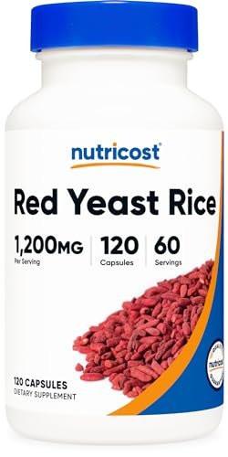 Nutricost Roter Reis 1200 mg, 120 Kapseln – 60 Portionen, pflanzliche Kapseln, Nicht-GVO, Glutenfrei