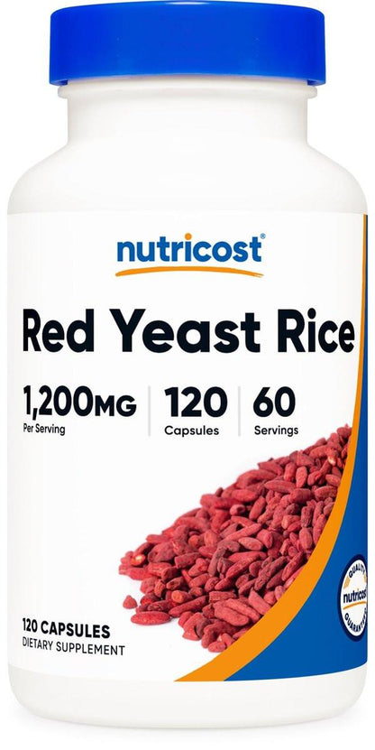 Nutricost Roter Reis 1200 mg, 120 Kapseln – 60 Portionen, pflanzliche Kapseln, Nicht-GVO, Glutenfrei