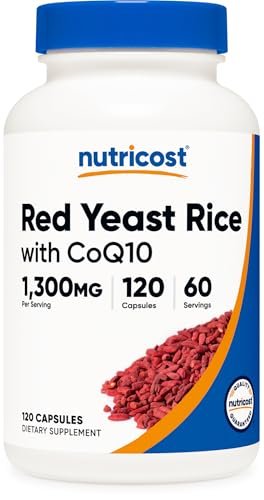 Nutricost Roter Reis mit CoQ10 1300 mg, 120 Kapseln, 60 Portionen - Non-GMO, Glutenfrei