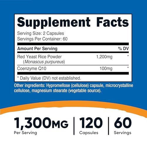 Nutricost Roter Reis mit CoQ10 1300 mg, 120 Kapseln, 60 Portionen - Non-GMO, Glutenfrei