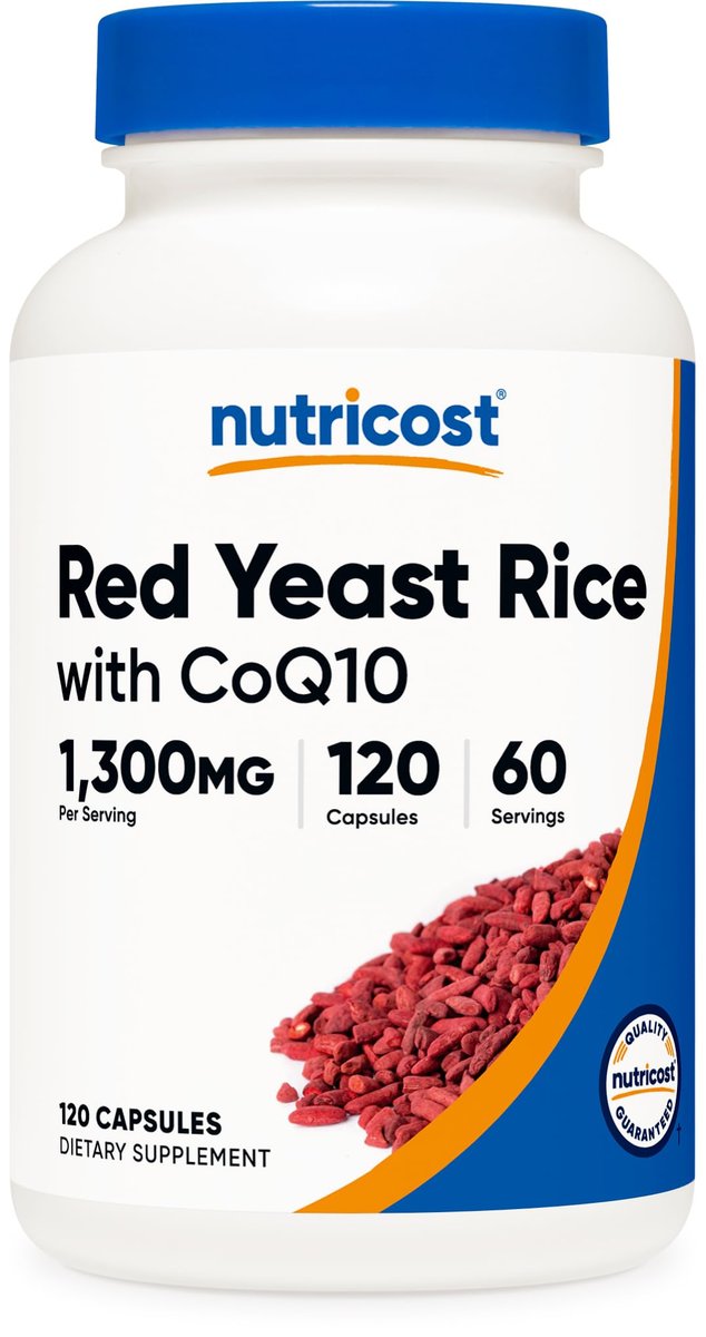 Nutricost Roter Reis mit CoQ10 1300 mg, 120 Kapseln, 60 Portionen - Non-GMO, Glutenfrei