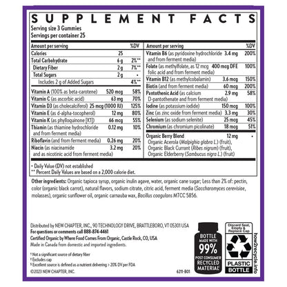 New Chapter Frauen Multivitamin Gummis – 59 % weniger Zucker, mit Vitamin C, D3 & Zink, ohne Gentechnik, glutenfrei, Beeren-Zitrus-Geschmack, 75 Stück