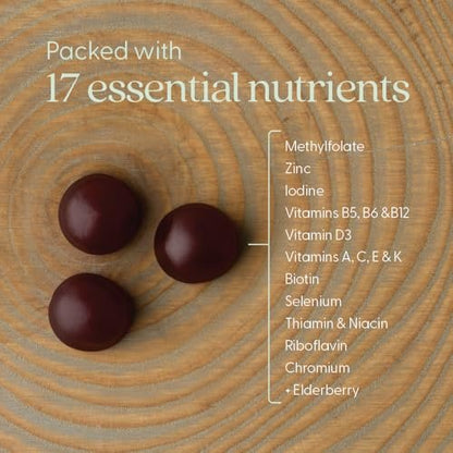 New Chapter Frauen Multivitamin Gummis – 59 % weniger Zucker, mit Vitamin C, D3 & Zink, ohne Gentechnik, glutenfrei, Beeren-Zitrus-Geschmack, 75 Stück