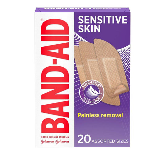BAND-AID® Sensitive Haut Pflaster – Hypoallergene Wundversorgung für empfindliche Haut, schmerzloses Entfernen, wasserfest, steril, 20 Stück