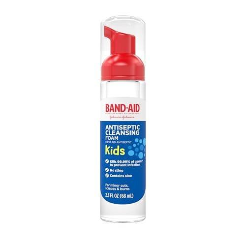 Band-Aid Antiseptischer Reinigungsschaum für Kinder – Keimtötend, Infektionsschutz, ohne Brennen, 2,3 Fl. Oz.