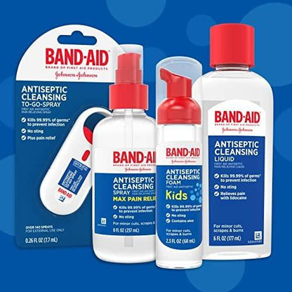 Band-Aid Antiseptischer Reinigungsschaum für Kinder – Keimtötend, Infektionsschutz, ohne Brennen, 2,3 Fl. Oz.