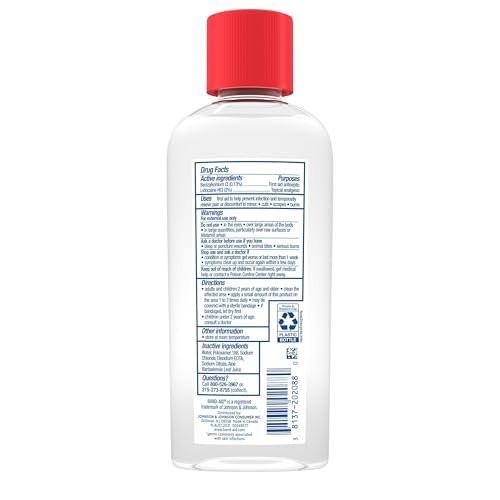 Band-Aid Antiseptische Reinigungslösung, Erste-Hilfe-Wundreiniger mit Benzalkoniumchlorid und Lidocain, 180 ml