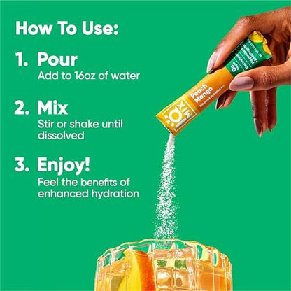 IQMIX Hydration Electrolyte Pulver – 4-in-1 Formel für Hydration, geistige Klarheit, Stimmung und Erholung – Zuckerfreies Getränkepulver, Keto, Magnesium-L-Threonat, Löwenmähne – 20 Portionen Pfirsich Mango