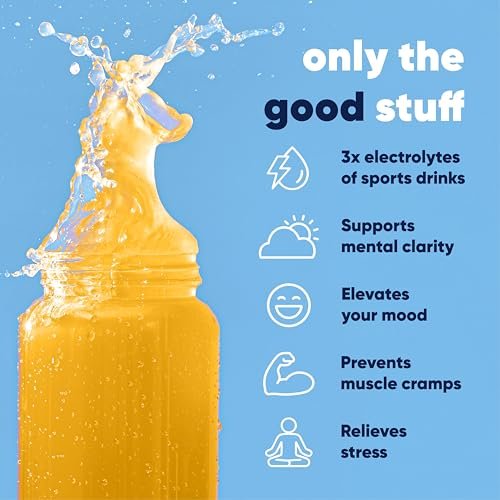 IQMIX Hydration Electrolyte Pulver – 4-in-1 Formel für Hydration, geistige Klarheit, Stimmung und Erholung – Zuckerfreies Getränkepulver, Keto, Magnesium-L-Threonat, Löwenmähne – 20 Portionen Pfirsich Mango