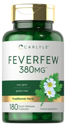 Carlyle Feverfew Kapseln | 180 Stück | Traditionelles Kräuterextrakt | Non-GMO, Glutenfrei