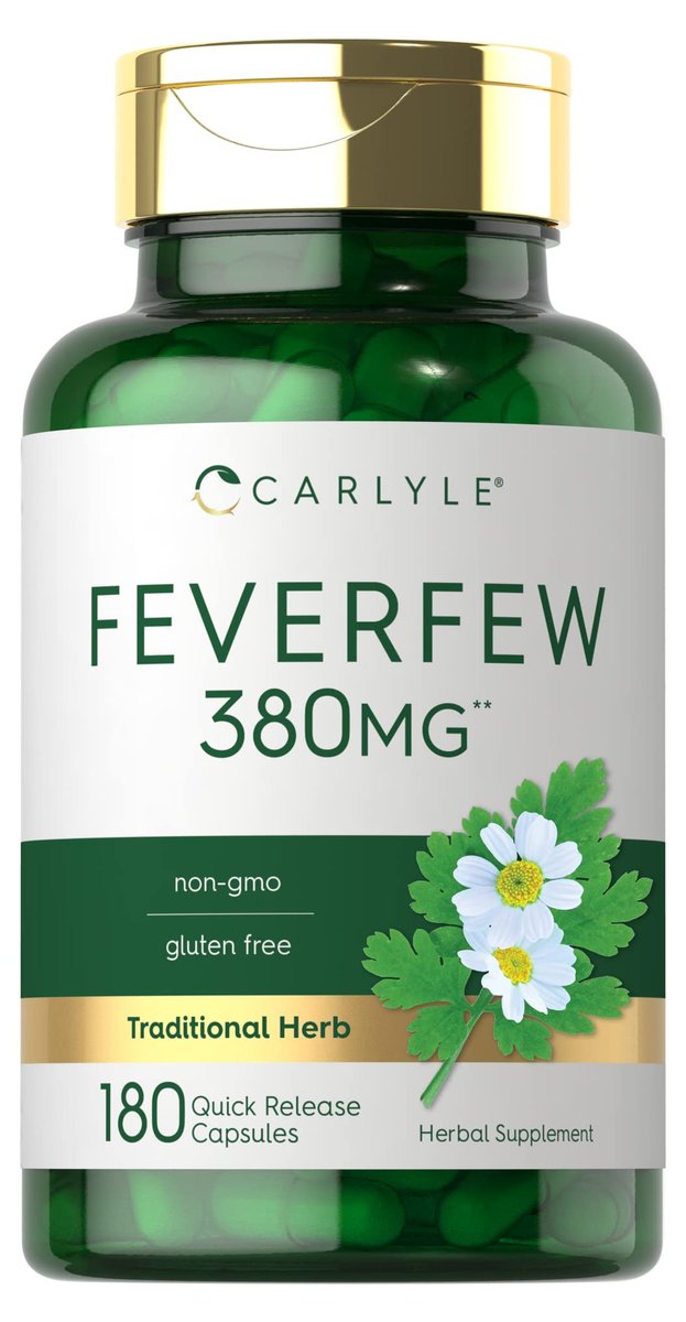 Carlyle Feverfew Kapseln | 180 Stück | Traditionelles Kräuterextrakt | Non-GMO, Glutenfrei