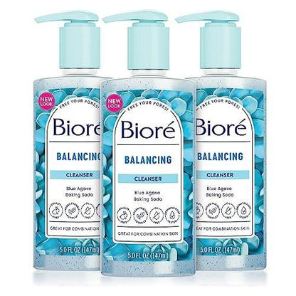Bioré Gesichtsreiniger für Mischhaut, pH-ausgeglichener Reiniger, vegan, tierversuchsfrei, 6,77 oz, 3er-Pack