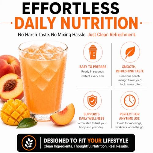 PROTIFIT High Protein Fruchtgetränk-Pulver Pfirsich Mango – 15g Protein, Zuckerfrei, Kalorienarm, 7 Portionen