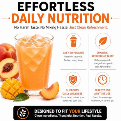 PROTIFIT High Protein Fruchtgetränk-Pulver Pfirsich Mango – 15g Protein, Zuckerfrei, Kalorienarm, 7 Portionen