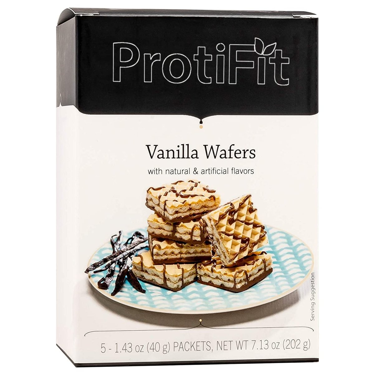 PROTIFIT High Protein Wafer Bar Vanille – 15g Protein, Low Carb, Low Fat, 5 Riegel pro Packung