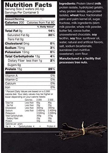 PROTIFIT High Protein Wafer Bar Vanille – 15g Protein, Low Carb, Low Fat, 5 Riegel pro Packung