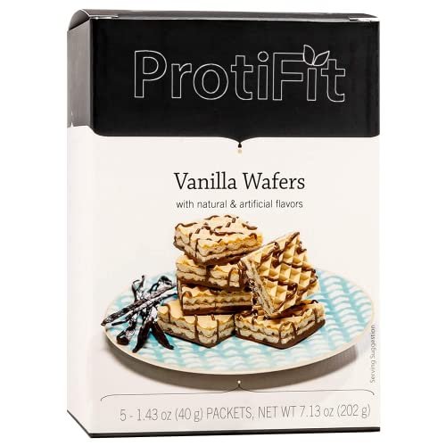 PROTIFIT High Protein Wafer Bar Vanille – 15g Protein, Low Carb, Low Fat, 5 Riegel pro Packung