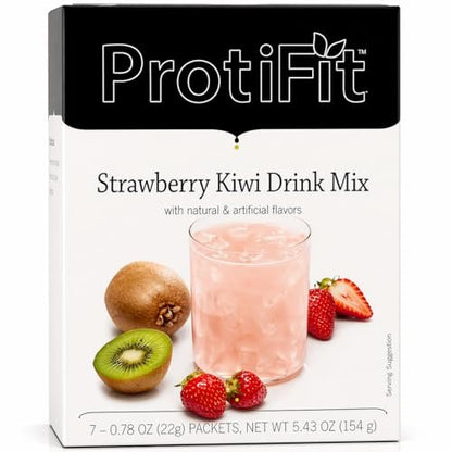 PROTIFIT - High Protein Fruchtgetränkepulver, Erdbeer-Kiwi, 15g Protein, Kalorienarm, Zuckerfrei, 7 Portionen pro Packung
