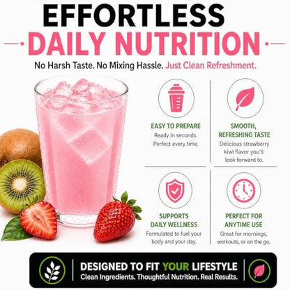 PROTIFIT - High Protein Fruchtgetränkepulver, Erdbeer-Kiwi, 15g Protein, Kalorienarm, Zuckerfrei, 7 Portionen pro Packung