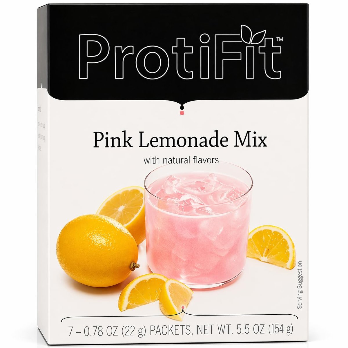 ProtiFit High Protein Fruchtgetränkepulver - Pink Lemonade, 15g Protein, Zuckerfrei, Kalorienarm, 7 Portionen