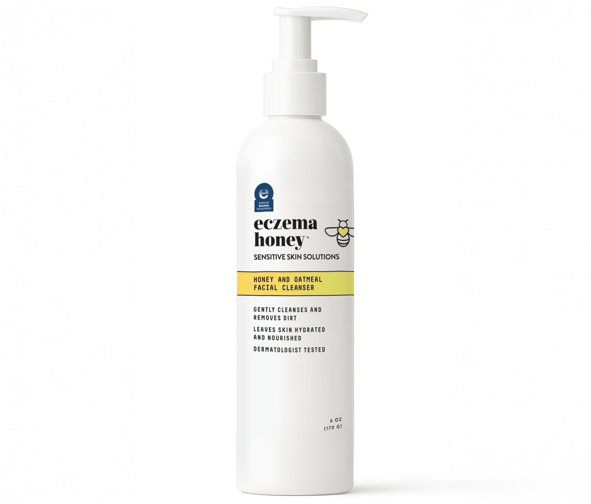 ECZEMA HONEY Haferflocken Gesichtsreiniger – Natürliche Ekzem-Gesichtsreinigung beugt Ausbrüchen vor – Tägliche sanfte Gesichtsreinigung für trockene, juckende, empfindliche & gereizte Haut (177 ml)