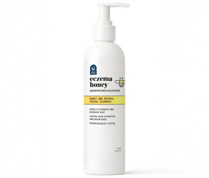 ECZEMA HONEY Haferflocken Gesichtsreiniger – Natürliche Ekzem-Gesichtsreinigung beugt Ausbrüchen vor – Tägliche sanfte Gesichtsreinigung für trockene, juckende, empfindliche & gereizte Haut (177 ml)
