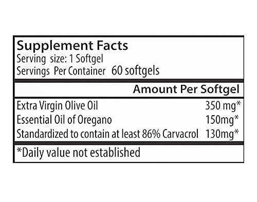 Zane Hellas 130 mg Carvacrol - 150 mg Oreganoöl pro Weichkapsel. Höchste Konzentration weltweit. Weichkapsel enthält 30% griechisches Oreganoöl. 60 Weichkapseln.
