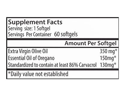 Zane Hellas 130 mg Carvacrol - 150 mg Oreganoöl pro Weichkapsel. Höchste Konzentration weltweit. Weichkapsel enthält 30% griechisches Oreganoöl. 60 Weichkapseln.
