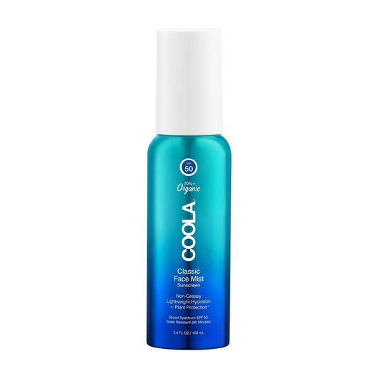 COOLA Bio-Sonnenschutz SPF 50 Gesichtsspray – Veganes & Glutenfreies Sonnenschutzspray für tägliche Anwendung, 100 ml