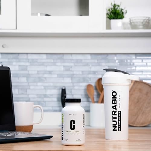 NutraBio Vitamin C mit Hagebutte – Unterstützt gesunde Knochen, Zähne und Zahnfleisch, Immunfunktion – Ohne Füllstoffe oder Hilfsstoffe – (120 Kapseln, 1000 mg Vitamin C pro Kapsel)