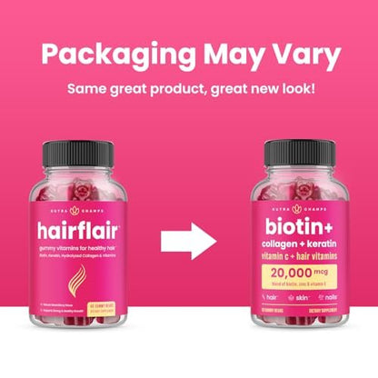 NutraChamps Biotin Gummies 5000mcg mit Kollagen, Keratin & mehr – Haar-, Haut- und Nagelvitamine für Frauen & Männer – Unterstützt den normalen Haarwachstumszyklus – Angereichert mit Vitamin C, D3, Zink