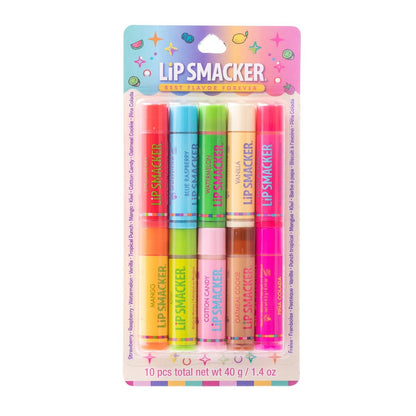 Lip Smacker Original & Best Party Pack – 10 feuchtigkeitsspendende Lippenbalsame, klassische Geschmacksrichtungen, hydratisierend & schützend – tierversuchsfrei – Oatmeal Cookie