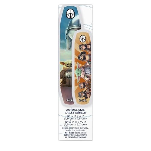 BAND-AID Pflaster mit Star Wars: The Mandalorian & GROGU Motiven für Kinder & Kleinkinder, 20 Stück, verschiedene Größen