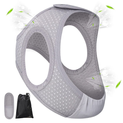 Forzacx Anti-Schnarch-Kinnriemen – Leichter, atmungsaktiver CPAP-Kinnriemen zur Schnarchreduktion, bequem, verstellbar – für Männer und Frauen – Grau