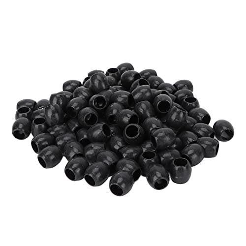 100 Stück Bartperlen für Dreadlocks – Schwarze Haarperlen zum Flechten, DIY Dreadlock Bart Dekoration, Haarreifen & Schmuck für Männer und Frauen