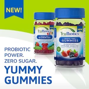 TruBiotics Probiotika für Kinder mit Präbiotika & Vitamin C – Zuckerfreie Gummibärchen für Verdauungs- und Immunsystemunterstützung, Kaubare Kinder-Probiotika, natürlicher Erdbeergeschmack, 40 Gummibärchen