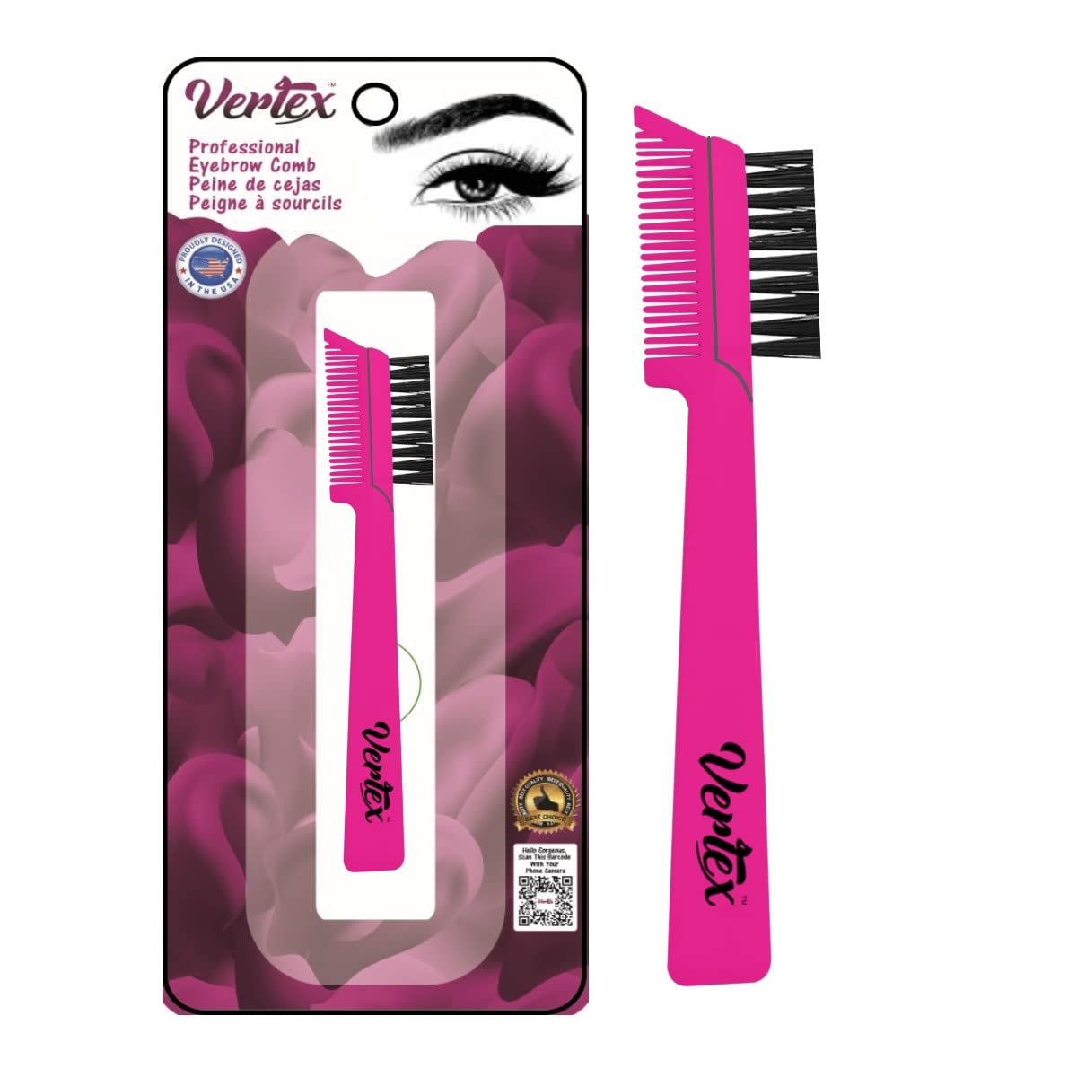 Eyebrow Brush Pencil Comb Kit – Duo Spoolie & Feiner Angled Pinsel für Präzises Füllen, Verblenden und Definieren