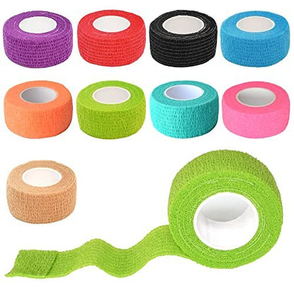 Gondiane 9er-Pack Selbstklebende Bandage 1 Zoll x 5 Yards – Atmungsaktive Kohäsivbinde für Knöchel, Handgelenk, Finger, Sport und Haustiere (Mehrfarben)