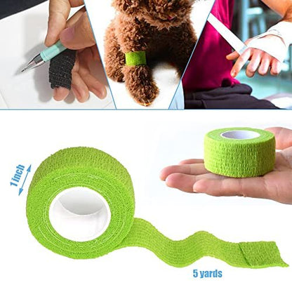 Gondiane 9er-Pack Selbstklebende Bandage 1 Zoll x 5 Yards – Atmungsaktive Kohäsivbinde für Knöchel, Handgelenk, Finger, Sport und Haustiere (Mehrfarben)