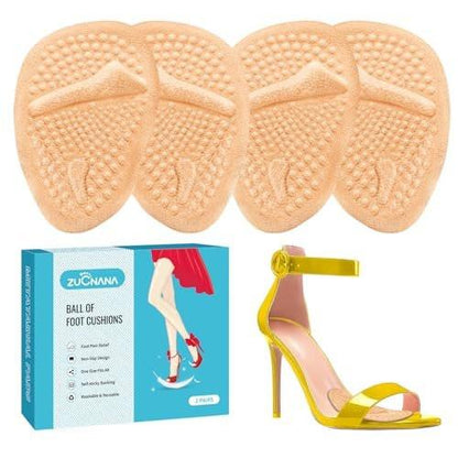 ZUCNANA Metatarsal Pads | 2 Paar High Heel Einlagen | Weiche Gel-Einlagen für Frauen | Wiederverwendbare Ballenpolster gegen Fußschmerzen und für Komfort | Einheitsgröße (Gold)