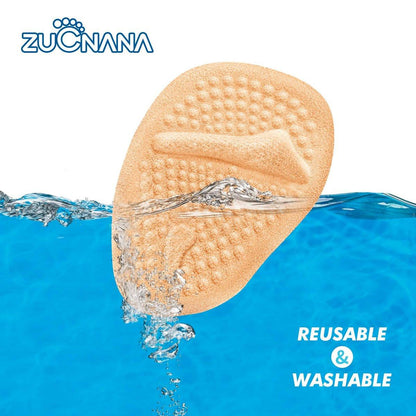 ZUCNANA Metatarsal Pads | 2 Paar High Heel Einlagen | Weiche Gel-Einlagen für Frauen | Wiederverwendbare Ballenpolster gegen Fußschmerzen und für Komfort | Einheitsgröße (Gold)