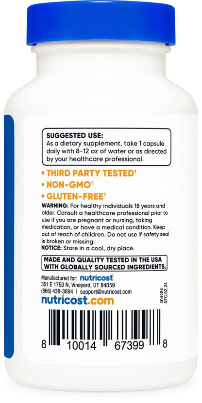 Nutricost Serrapeptase 120.000 SPU, 120 Kapseln – Glutenfrei, Nicht-GMO, Vegetarierfreundlich