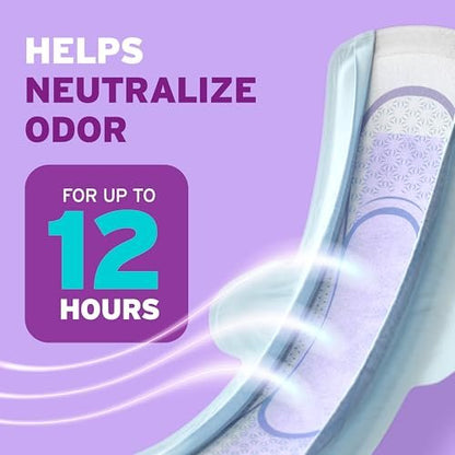 Poise Ultra Thin Inkontinenz- & Wochenbett-Vorlagen mit Flügeln, 5 Tropfen maximale Saugfähigkeit, lange Länge, 34 Stück