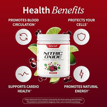 Snap Supplements Bio Rote Bete Pulver mit Nitric-Oxid-Booster für Männer & Frauen, Rote Spinat & Granatapfel, Unterstützt gesunde Energie & Blutdruck (bereits im normalen Bereich), 30 Portionen, Kirsche-Limette