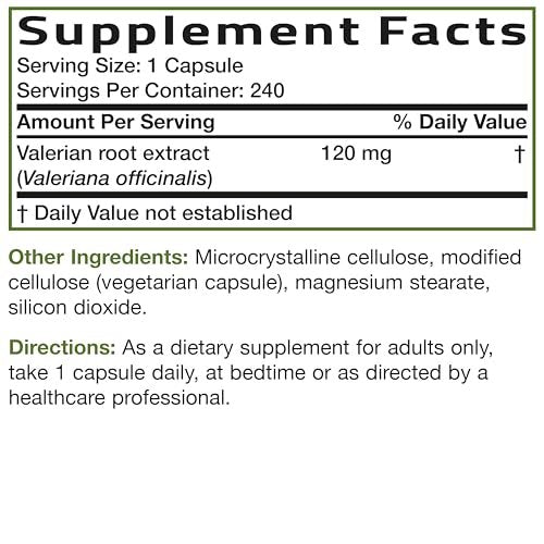 Bronson Baldrianwurzel Kapseln - Valerian Officinalis - Fördert Entspannung - Non-GMO, Sojafrei, Glutenfrei, 240 vegetarische Kapseln